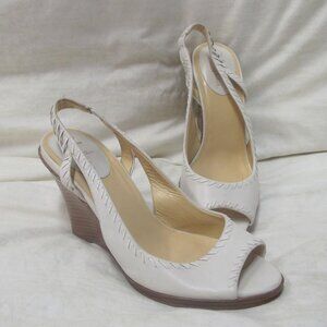 Cole Haan White Streaos Brown Heels - 3 1/2 Inch Heels